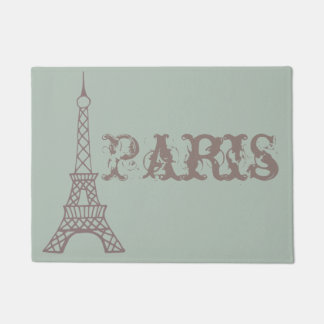 Tapis de sol vintage vert Tour Eiffel Paris