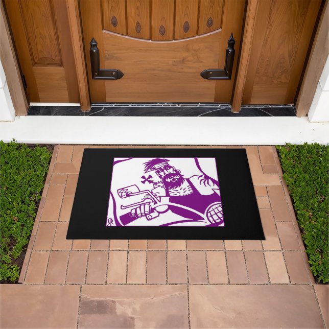Tapis de sol violet noir et blanc Biker Bro (De plein air)