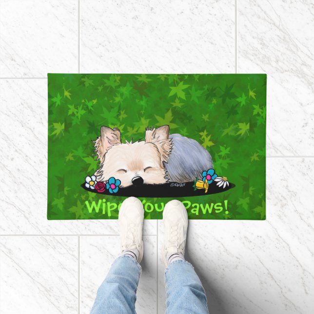 Tapis de sol Yorkie aide-jardin ensommeillé (Intérieur)