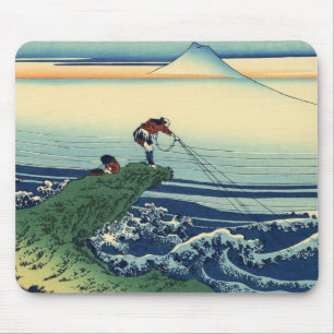 Tapis De Souris 甲 州 石 沢, 北 斎 Voir le mont Fuji de Kajikazawa, Hoku