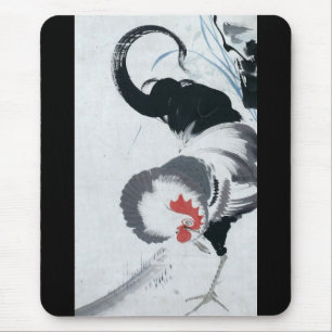 Tapis De Souris 雄 鶏 図, 冲 Rooster (détail), Jakuchu