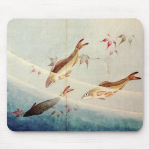 Tapis De Souris 鮎, 北 斎 Poisson doux, Hokusai, Art