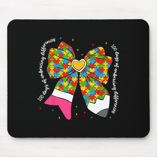 Tapis De Souris 100 Jours D'Acceptation Des Différences Coquette B (Devant)