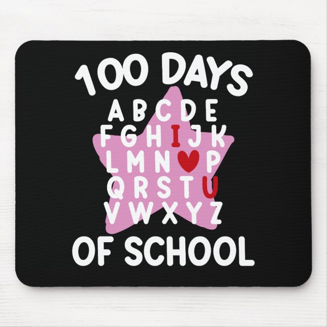 Tapis De Souris 100 Jours D'Alphabet Scolaire 100E Jour Enseignant (Devant)