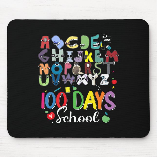 Tapis De Souris 100 Jours d'alphabet scolaire Lore Coût scolaire d (Devant)