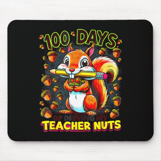 Tapis De Souris 100 Jours De Conduire Mon Enseignant Nuts Drôle Éc (Devant)