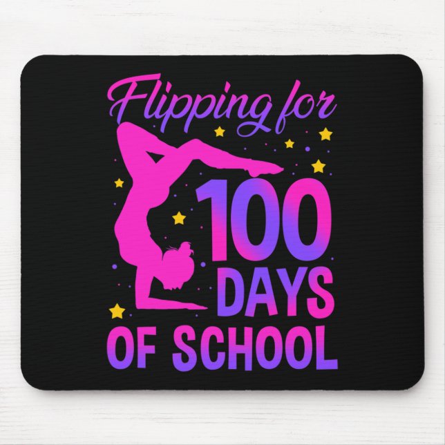 Tapis De Souris 100 Jours De Gymnastique Scolaire Gymnaste (Devant)