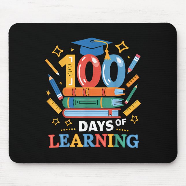 Tapis De Souris 100 Jours D'École 100 Jours D'Enseignant D'Apprent (Devant)
