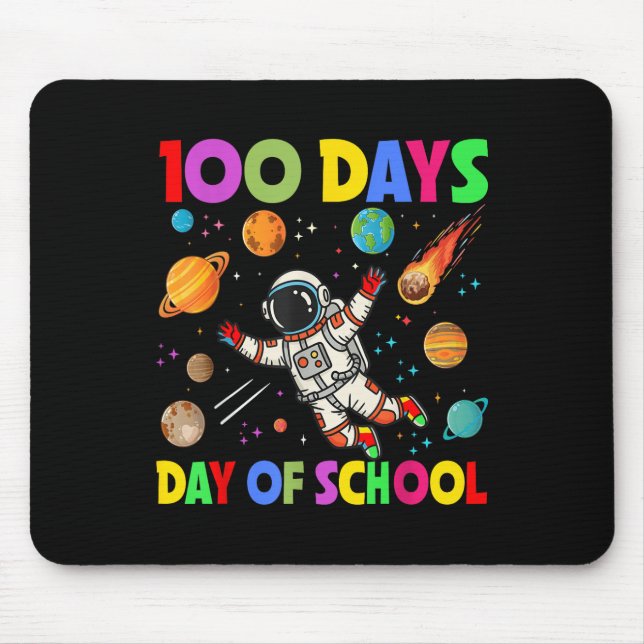 Tapis De Souris 100 Jours D'École Astronaut Spatial 100E Jour (Devant)