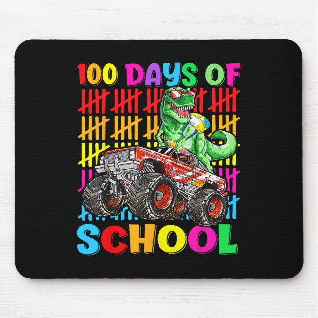 Tapis De Souris 100 Jours D'École Dinosaure Monster Camion 100E Da (Devant)