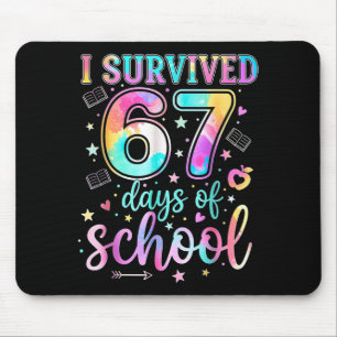 Tapis De Souris 100 jours d'école j'ai survécu 67 jours d'école Te