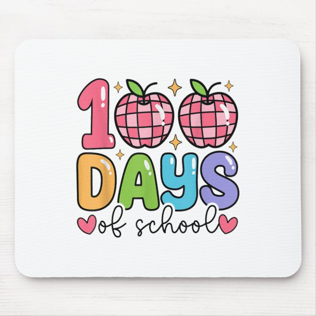 Tapis De Souris 100 Jours D'École Rétro Disco Enseignant Enfants H (Devant)