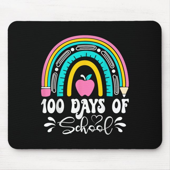 Tapis De Souris 100 Jours D'Enseignant À L'École Rainbow 100E Jour (Devant)