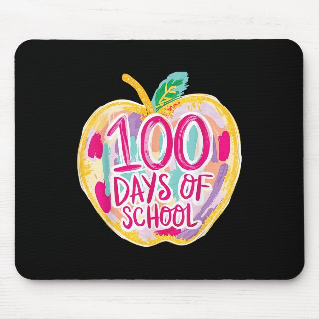Tapis De Souris 100 Jours D'Enseignant Enfants Rétro (Devant)