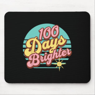Tapis De Souris 100 Jours Plus Brighter Retro Enseignant Enfants 1