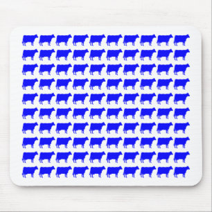 Tapis De Souris 100 vaches - Bleu