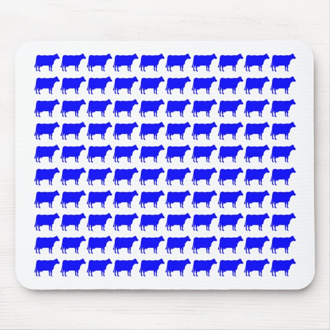 Tapis De Souris 100 vaches - Bleu (Devant)