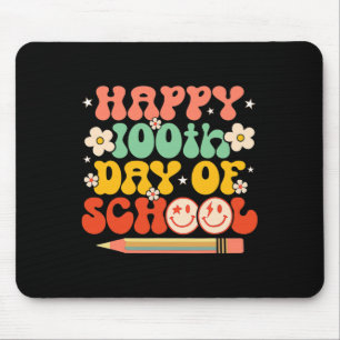 Tapis De Souris 100e Jour De L'École Enseignant Enfants Retro Supe