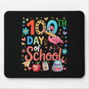Tapis De Souris 100e jour d'école flamant rose coloré mignon ensei