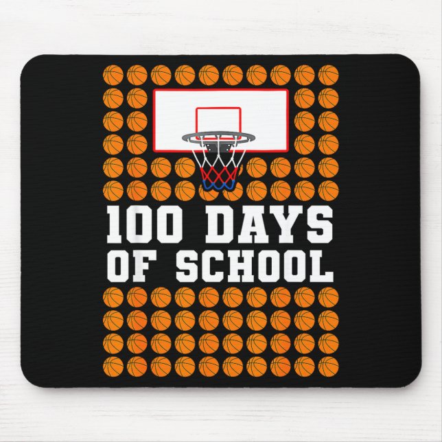 Tapis De Souris 100th Day Of School Basketball Kids 100 Days Of Sc (Devant)