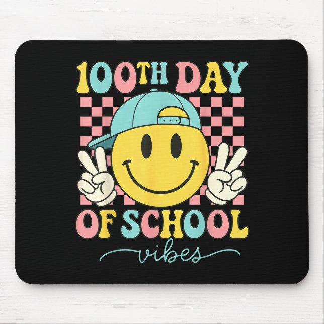 Tapis De Souris 100th Day Of School Vibes 100 Days Teacher Boy Gir (Devant)