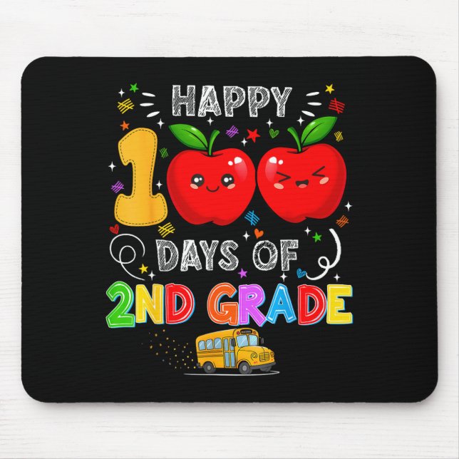 Tapis De Souris 100th Days Of 2nd Grade 100 Days Toddler Girl  (Devant)