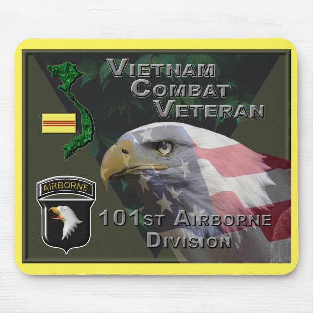 Tapis De Souris 101st Airborne Div Vietnam Combat Veteran (Devant)