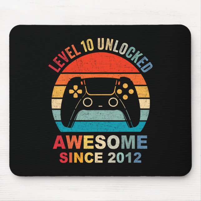 Tapis De Souris 10 Déverrouillé Awesome 2012 jeu vidéo 10e anniver (Devant)