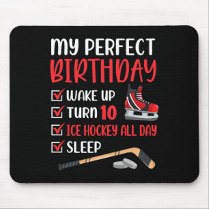 Tapis De Souris 10 Year Old Ice Hockey Birthday Party 10e Boy Bda
