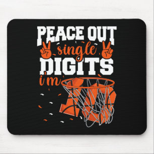 Tapis De Souris 10e Anniversaire Garçons Basketball Paix Out Singl