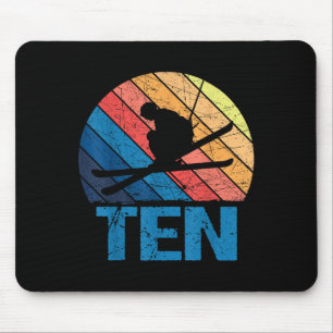 Tapis De Souris 10e anniversaire Retro Ski Ski 10 ans Garçons Gi