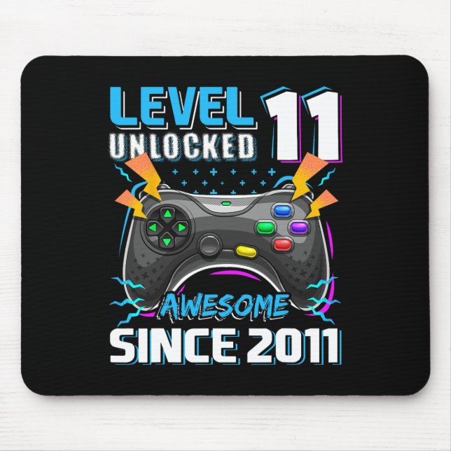 Tapis De Souris 11 Déverrouillé Awesome 2011 jeu vidéo 11e anniver (Devant)