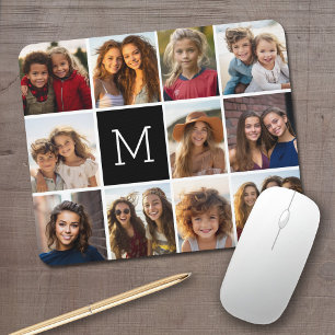 Tapis De Souris 11 Grille de Collage de Photos avec Monogramme