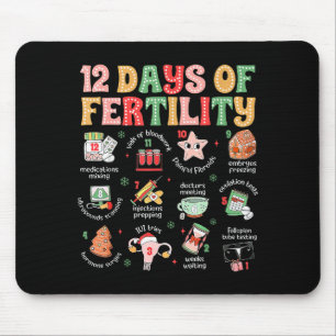Tapis De Souris 12 jours de Noël infirmière FIV fertilité Ob Gyn T