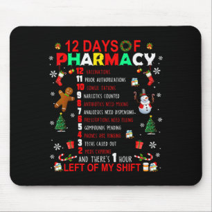 Tapis De Souris 12 Jours de pharmacie drôle de Noël Pharmacien Tec