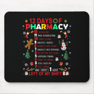 Tapis De Souris 12 Jours De Pharmacie Funny Christmas Pharmacist T