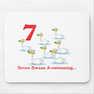 Tapis De Souris 12 jours sept cygnes nageant