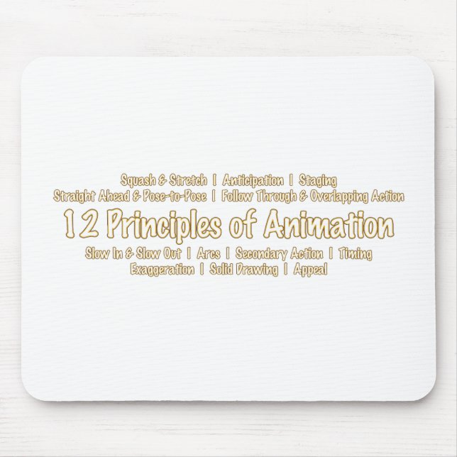 Tapis De Souris 12 principes d'animation pour la conception (Devant)