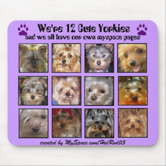 Tapis De Souris 12 YORKIES MIGNONS - Mousepad customisé