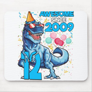 Tapis De Souris 12e anniversaire Dinosaur 12 ans Garçon Enfants Aw