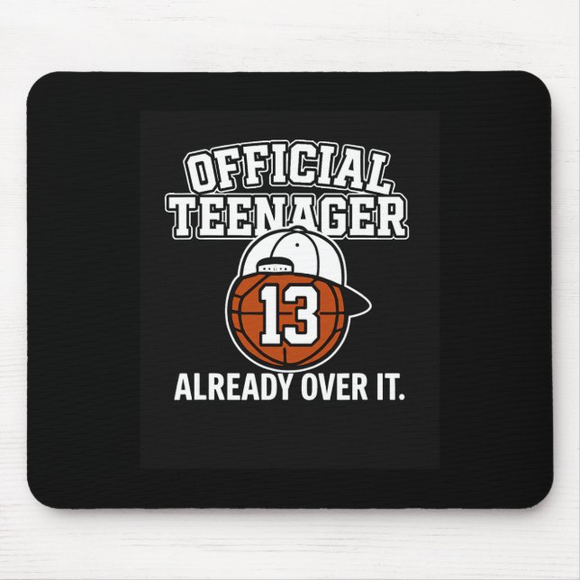 Tapis De Souris 13th Birthday Official Teenager Funny Teen Sketll  (Devant)