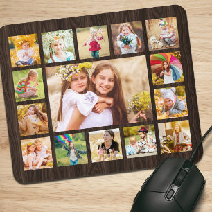 Tapis De Souris 15 Collage Photo Bois Simple Rustique