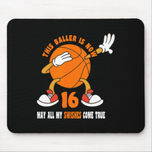 Tapis De Souris 16 ans Joyeux 16e anniversaire Basketball 16e Bi