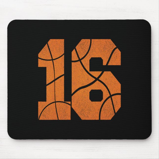 Tapis De Souris 16e anniversaire Basketball Garçons Enfants (Devant)