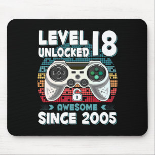 Tapis De Souris 18ans Anniversaire Son garçon Amusant Gamer 18e 18