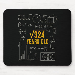Tapis De Souris 18e anniversaire Racine carrée de 324 J'aime les m