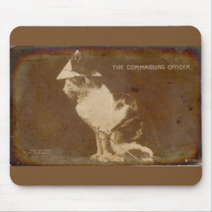Tapis De Souris 1906 L'officier commandant habillé chat RPPC