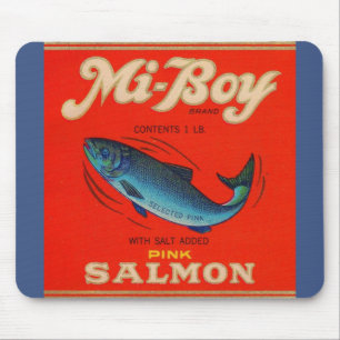 Tapis De Souris 1930s Mi-Boy saumon rose peut étiquette