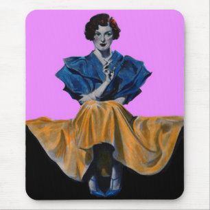 Tapis De Souris 1934 jolie dame profitant d'un Chesterfield