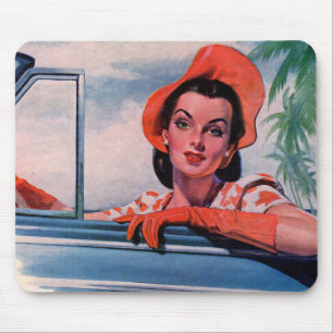 Tapis De Souris 1940s beautiful woman in car